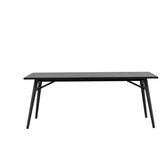 Venture Home Sleek rastezljivi pravokutni blagovaonski stol 195 × 95 cm, crni | shoptok.hr