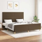  Posteljni okvir z vzglavjem temno rjav 140x200 cm blago, (20903131) Cene