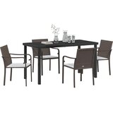  Vrtni set za objed 5 pcs Smeđa i crna PE ratan | shoptok.hr