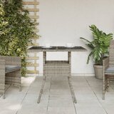  Vrtni stol sa staklenom pločom sivi 80x80x75 cm od poliratana | shoptok.hr