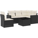 6-dijelni set vrtnih sofa s jastucima crni od poliratana Crna 65.5 x 62 x 69 cm | shoptok.hr