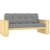 vidaXL Vrtna klupa sa sivim jastucima 179 cm od impregnirane borovine | shoptok.hr