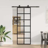  Klizna vrata s priborom crna 76 x 205 cm od ESG stakla | shoptok.hr