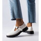 Gemre Women's patent leather white low shoes on thick sole Vaden | Shoptok.si