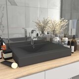  Razkošen umivalnik z luknjo mat temno siv 60x46 cm keramičen, (21409297) Cene
