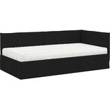  Kutni krevetni okvir s madracem 2 kom. Crna 100 x 200 cm Baršun | shoptok.hr