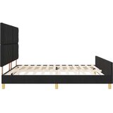  Krevetna konstrukcija s uzglavljem Crna 200 x 200 cm tkanina | Eponuda.com