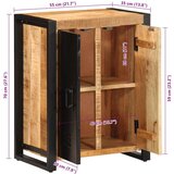 vidaXL Komoda 55x35x70 cm trden robusten mangov les in kovina | Shoptok.si