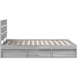  Konstrukcija postelje z vzglavjem Siva Sonoma 150 x 200 cm, (5000102886) | Shoptok.si