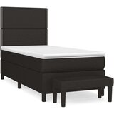 vidaXL Box spring postelja z vzmetnico črna 90x200 cm blago | Shoptok.si