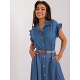 Fashion Hunters Navy blue shirt blouse with collar | ePonuda.com