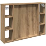 Ormarić s ogledalom LED boja hrasta artisan 76x15x55 cm drveni | shoptok.hr