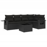  6-dijelni set vrtnih sofa s jastucima crni od poliratana Crna 85 x 62 x 69 cm | shoptok.hr