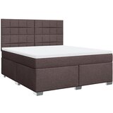 vidaXL Box spring postelja z vzmetnico temno rjava 180x200 cm blago, (21306424) Cene