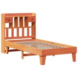 vidaXL Posteljni okvir brez vzmetnice voščeno rjav 90x200 cm borovina | Shoptok.si
