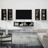  Komplet TV omaric 6-delni črn inženirski les, (20912886) | Shoptok.si