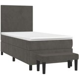 Box spring postelja z vzmetnico temno siva 90x200 cm žamet, (20790750) | Shoptok.si