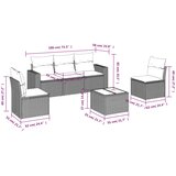  6-dijelni set vrtnih sofa od poliratana s jastucima smeđi | shoptok.hr