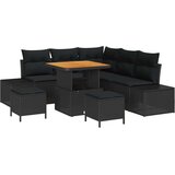  Vrtna sedežna garnitura z blazino 8 pcs Črna Poly ratan, (5000153243) | Shoptok.si