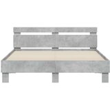 vidaXL Posteljni okvir z vzglavjem betonsko siv 150x200 cm inž. les, (20978771) | Shoptok.si