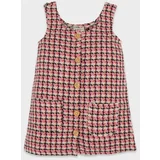 Defacto Baby Girl Pocket Button Closure Patterned Tweed Overalls