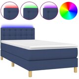 Krevet box spring s madracem LED plavi 80 x 200 cm od tkanine | shoptok.hr