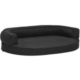 vidaXL ergonomski madrac za pse 75 x 53 cm izgled platna crni | shoptok.hr