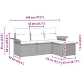  Set od 4 dijela kauča za vrt s jastucima bež poli ratan | shoptok.hr
