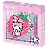 Hello Kitty Dnevnik u obliku jagode s bravicom My Melody | shoptok.hr