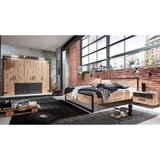 MID.YOU POSTELJA 180 cm x 200 cm , leseni material barve grafita, barve hrasta | Shoptok.si