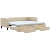  Dnevni krevet na razvlačenje s ladicama krem 80x200 cm tkanina | shoptok.hr