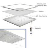 Mitea Lighting M203423-N 600x600 6500K nadgradni backside light led panel beli ram 50W 5000lm 220V | ePonuda.com
