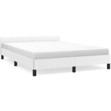 The Living Store Posteljni okvir z vzglavjem bel 140x190 cm umetno usnje - Posteljni Okvir Z Vzglavjem, (21524987) | Shoptok.si