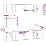  7-dijelni set TV ormarića boja dimljenog hrasta drveni | shoptok.hr