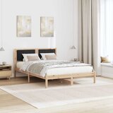  Krevetni okvir s tapiciranim uzglavljem Crna 140 x 200 cm Smeđa | Shoptok.si