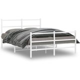 Furnova Kovinski posteljni okvir z vzglavjem in vznožjem bel 135x190 cm, (21934485) | Shoptok.si