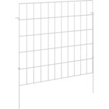  Ograda za vrt s kolčićima 48 pcs 55 x 50 cm Mesh Srebrna | Eponuda.ba