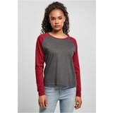 UC Ladies Women's contrasting long-sleeved raglan charcoal/burgundy | Shoptok.si