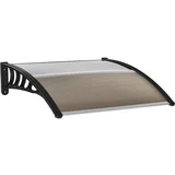 Polikarbonatni in aluminijasti zunanji nadstrešek 103x96,5 cm za balkonska vrata in okna z montažnim kompletom, rjav, (20755402)