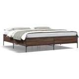 Furnova Posteljni okvir rjav hrast 200x200 cm inženirski les in kovina, (21941222) | Shoptok.si