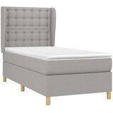  Okvir kreveta s oprugama i madrac svjetlosivi 90x200cm tkanina | shoptok.hr