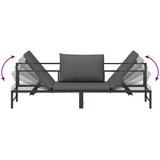  Suncobranska ležaljka za 3 osobe Crna 200 x 62 x 59,5 cm | shoptok.hr