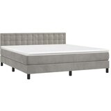  Box spring postelja z vzmetnico LED svetlo siva 160x200cm žamet, (20791498) | Shoptok.si