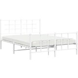vidaXL Metalni okvir kreveta uzglavlje i podnožje bijeli 140x200 cm | shoptok.hr