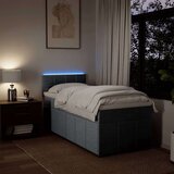 vidaXL Box spring postelja z vzmetnico svetlo siv 100x200 cm blago | Shoptok.si