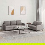  2-dijelni set sofa s jastucima smeđesivi od tkanine Cijene