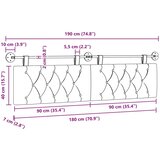  Držeće uzglavlje Zidne Morska zelena 190 x 55 x 7 cm Baršun - zelena boja mora 180 cm bez LED | shoptok.hr