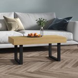  Stolić za kavu svjetlosmeđi i crni 90x45x40 cm MDF i željezo | shoptok.hr