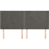  Vzglavje z ušesi temno sivo 183x16x118/128 cm žamet, (20952913) | Shoptok.si