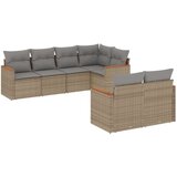 7-dijelni set vrtnih sofa s jastucima bež od poliratana | shoptok.hr